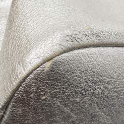 Pre Owned Givenchy Silver Leather Medium Nightingale Satchel