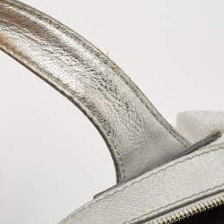 Pre Owned Givenchy Silver Leather Medium Nightingale Satchel