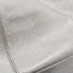 Pre Owned Givenchy Silver Leather Medium Nightingale Satchel