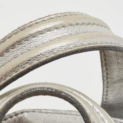 Pre Owned Givenchy Silver Leather Medium Nightingale Satchel