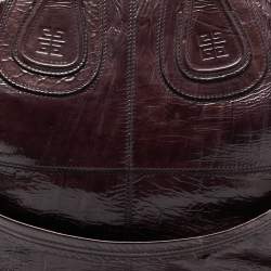 Pre Owned Givenchy Plum Aged Patent Leather Medium Nightingale Satchel