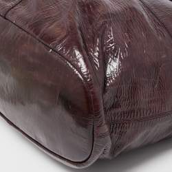 Pre Owned Givenchy Plum Aged Patent Leather Medium Nightingale Satchel