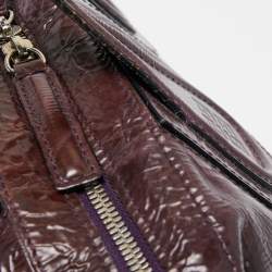 Pre Owned Givenchy Plum Aged Patent Leather Medium Nightingale Satchel