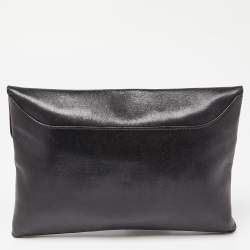 Pre Owned Givenchy Black Leather Medium Antigona Envelope Clutch
