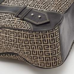 Pre Owned Givenchy Grey/Black Monogram Canvas And Leather Hobo