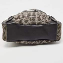 Pre Owned Givenchy Grey/Black Monogram Canvas And Leather Hobo