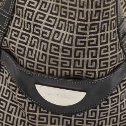 Pre Owned Givenchy Grey/Black Monogram Canvas And Leather Hobo