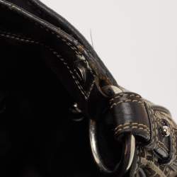 Pre Owned Givenchy Grey/Black Monogram Canvas And Leather Hobo