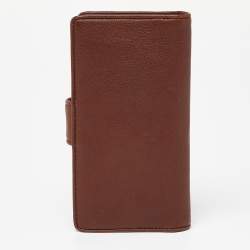 Givenchy Brown Leather Logo Flap Continental Wallet