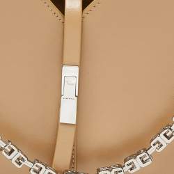 مملوكة مسبقًا Givenchy Cream Glossy Leather Chain Cut Out Bag