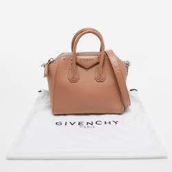 Pre Owned Givenchy Beige Leather Mini Antigona Satchel