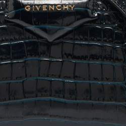 Pre Owned Givenchy Blue Croc Embossed Leather Nano Antigona Crossbody Bag