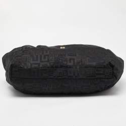 Pre Owned Givenchy Black Monogram Canvas and Leather Hobo