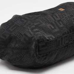 Pre Owned Givenchy Black Monogram Canvas and Leather Hobo