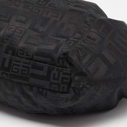 Pre Owned Givenchy Black Monogram Canvas and Leather Hobo