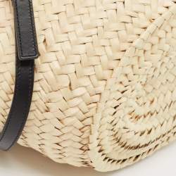 Givenchy Black/Natural Raffia and Leather Small Voyou Basket Bag