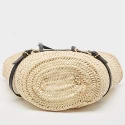 Givenchy Black/Natural Raffia and Leather Small Voyou Basket Bag