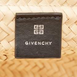 Givenchy Black/Natural Raffia and Leather Small Voyou Basket Bag