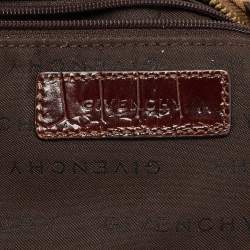 Givenchy Beige/Brown Signature Canvas and Croc Embossed Leather Hobo