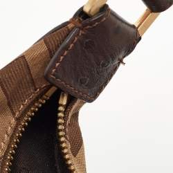 Givenchy Beige/Brown Signature Canvas and Croc Embossed Leather Hobo