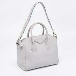 Pre Owned Givenchy Grey Leather Small Antigona Satchel