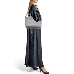 Pre Owned Givenchy Grey Leather Small Antigona Satchel