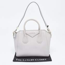 Pre Owned Givenchy Grey Leather Small Antigona Satchel