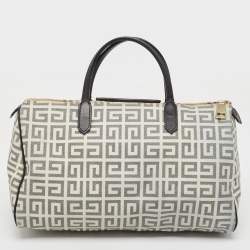 Givenchy Black/White Monogram Coated Canvas and Leather Boston Bag w/Wallet