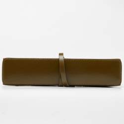 Pre Owned Givenchy Olive Green Glossy Leather Chain Cut Out Bag