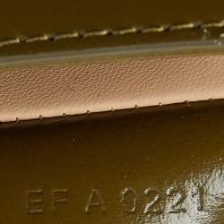 Pre Owned Givenchy Olive Green Glossy Leather Chain Cut Out Bag