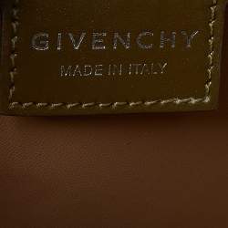 Pre Owned Givenchy Olive Green Glossy Leather Chain Cut Out Bag