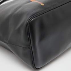 Pre Owned Givenchy Black Bambi Print Coated Canvas and Leather Antigona Shopper Tote