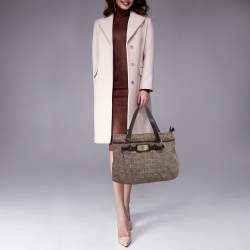 Givenchy Brown Signature Canvas and Patent Leather Tote