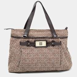 Givenchy Brown Signature Canvas and Patent Leather Tote