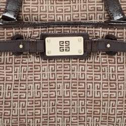 Givenchy Brown Signature Canvas and Patent Leather Tote
