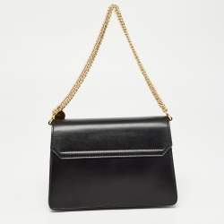 Pre Owned Givenchy Black Glossy Leather Small GV3 Shoulder Bag