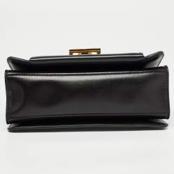 Pre Owned Givenchy Black Glossy Leather Small GV3 Shoulder Bag