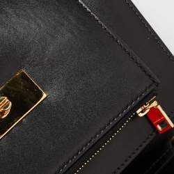 Pre Owned Givenchy Black Glossy Leather Small GV3 Shoulder Bag