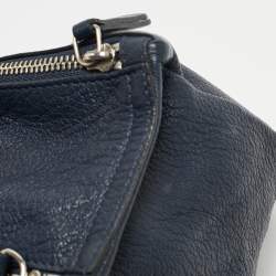 Pre Owned Givenchy Navy Blue Leather Pandora Double Zip Clutch