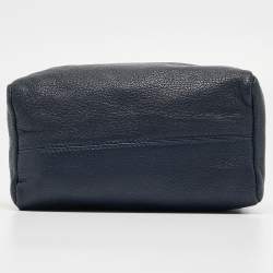 Pre Owned Givenchy Navy Blue Leather Pandora Double Zip Clutch