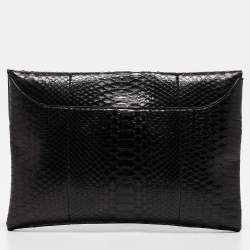 Givenchy Black Python Antigona Envelope Clutch 