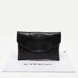 Givenchy Black Python Antigona Envelope Clutch 