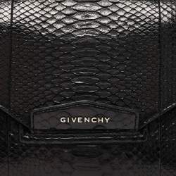 Givenchy Black Python Antigona Envelope Clutch 