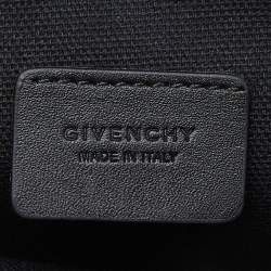 Pre Owned Givenchy Black Jaguar Printed Leather Zip Pouch