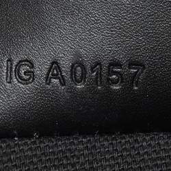 Pre Owned Givenchy Black Jaguar Printed Leather Zip Pouch