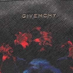 Pre Owned Givenchy Black Jaguar Printed Leather Zip Pouch