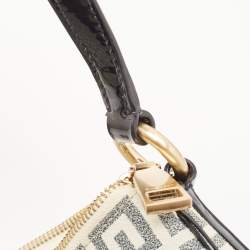 Givenchy Black/Off White Signature Coated Canvas and Patent Leather Hobo