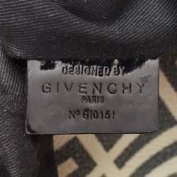 Givenchy Black/Off White Signature Coated Canvas and Patent Leather Hobo