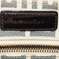 Givenchy Black/Off White Signature Coated Canvas and Patent Leather Hobo