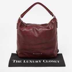 Pre Owned Givenchy Burgundy Leather Zip Hobo